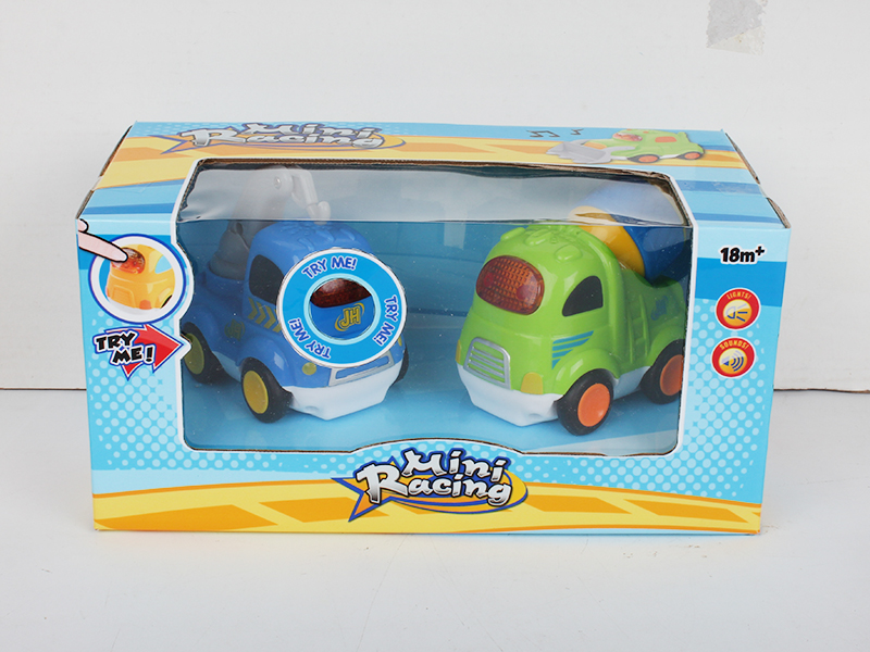 Slide Crane And Concrete Mixer 2pcs(Light And Music)