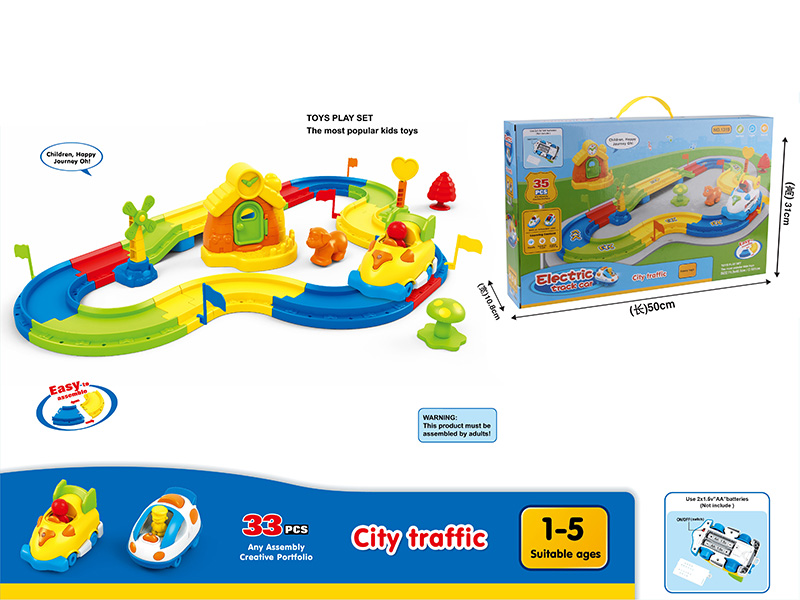 Electric Track Car(B/O,Light And Music)33PCS