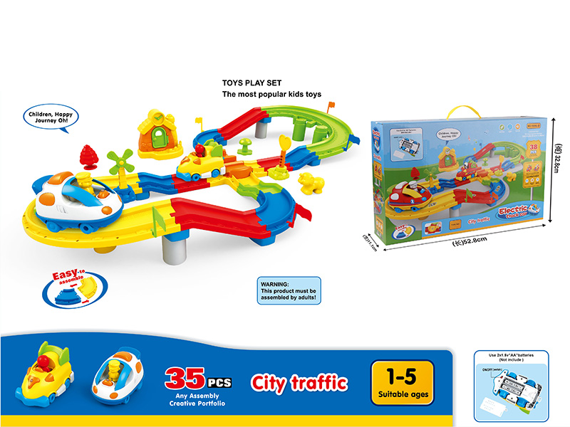 Electric Track Car(B/O,Light And Music)35pcs