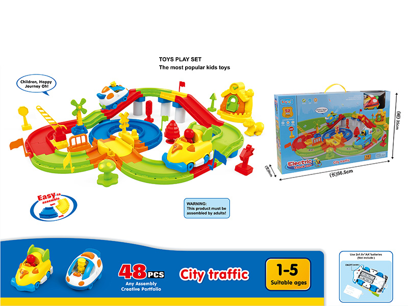 Electric Track Car(B/O,Light And Music)48pcs