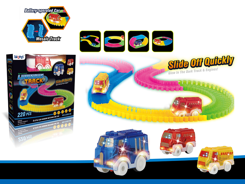 Electric Cartoon Car Glow-In-The-Dark Track(With Light)