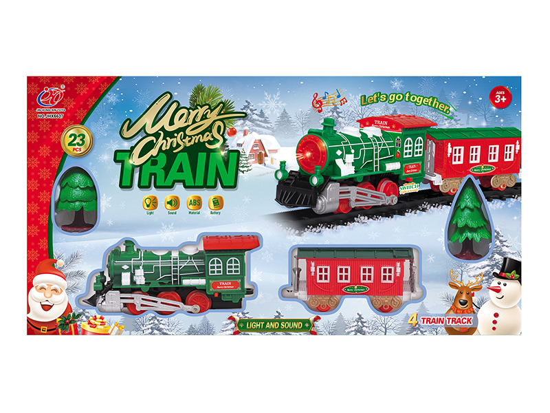 B/O Christmas Rail Train With Lights And Music