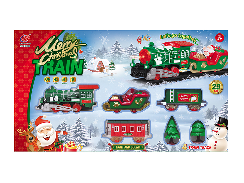 B/O Christmas Rail Train With Lights And Music