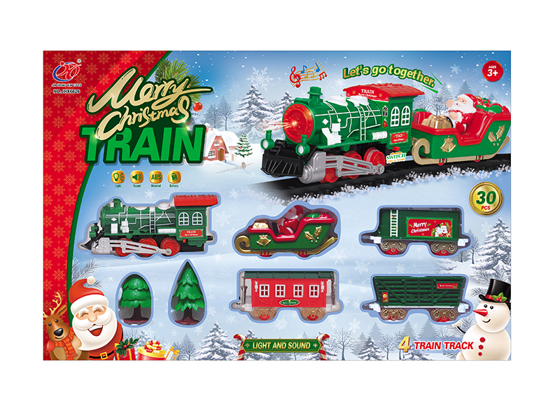 B/O Christmas Rail Train With Lights And Music