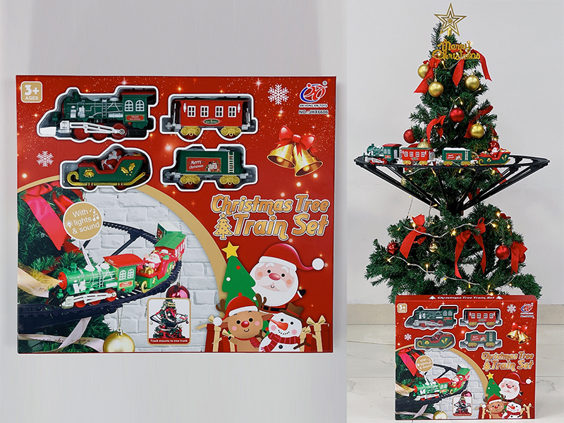 B/O Christmas Stand Rail Train With Lights And Music, excluding the Christmas tree