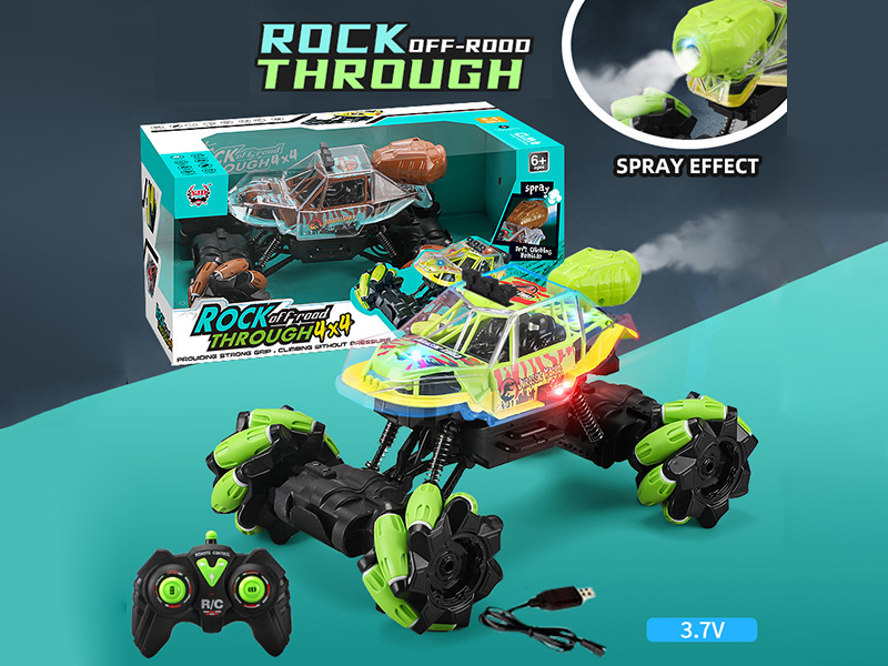 11-Channel Remote Control 4WD Dinosaur Cross-Country Climbing Car With Light, Spray