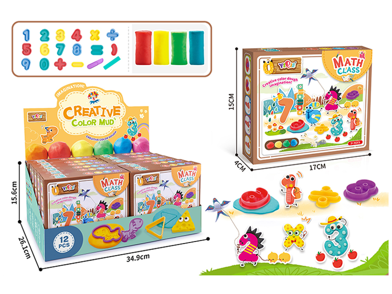 12Pcs Number Colored Mud