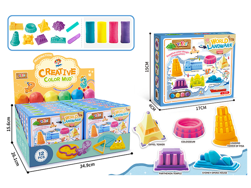 12Pcs World Famous Works Colored Mud