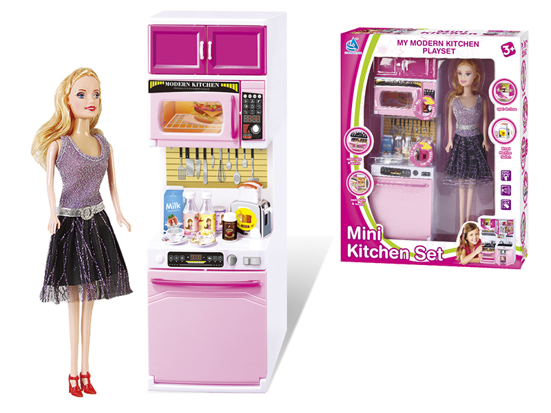 Mini Kitchen Set With Doll(Light & Music)