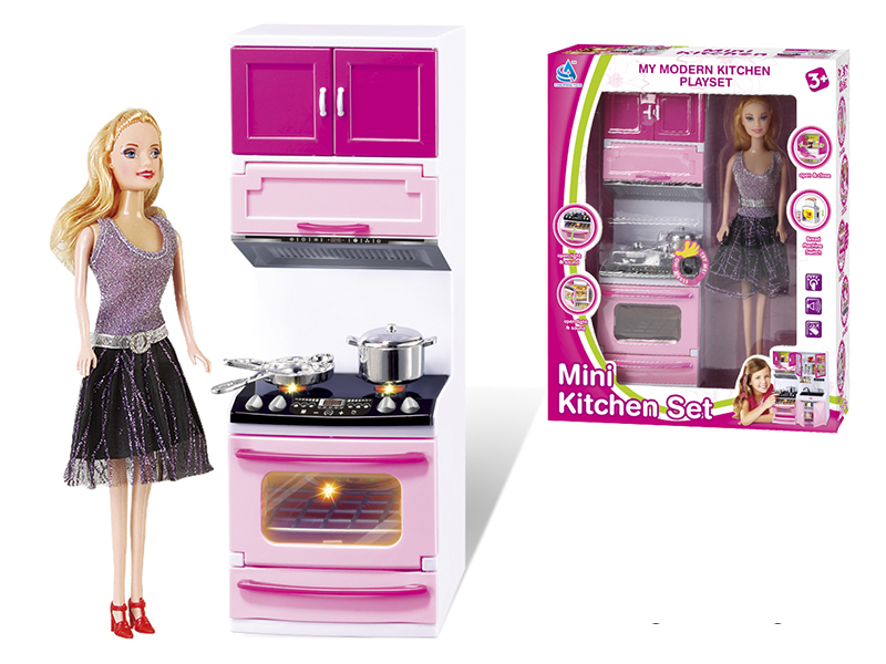 Mini Kitchen Set With Doll(Light & Music)