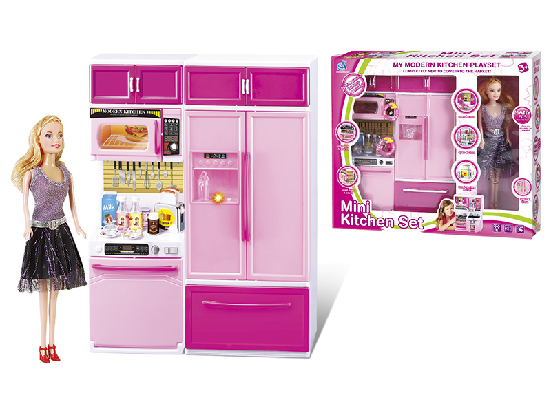 Mini Kitchen Set With Doll(Light & Music)