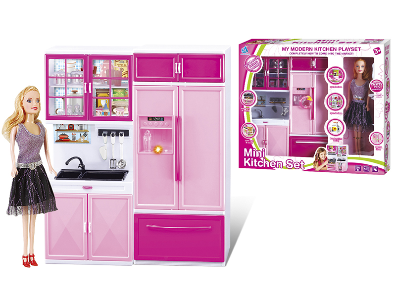 Mini Kitchen Set With Doll(Light & Music)