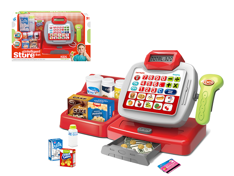 Cash Register +Supermarket Shelves