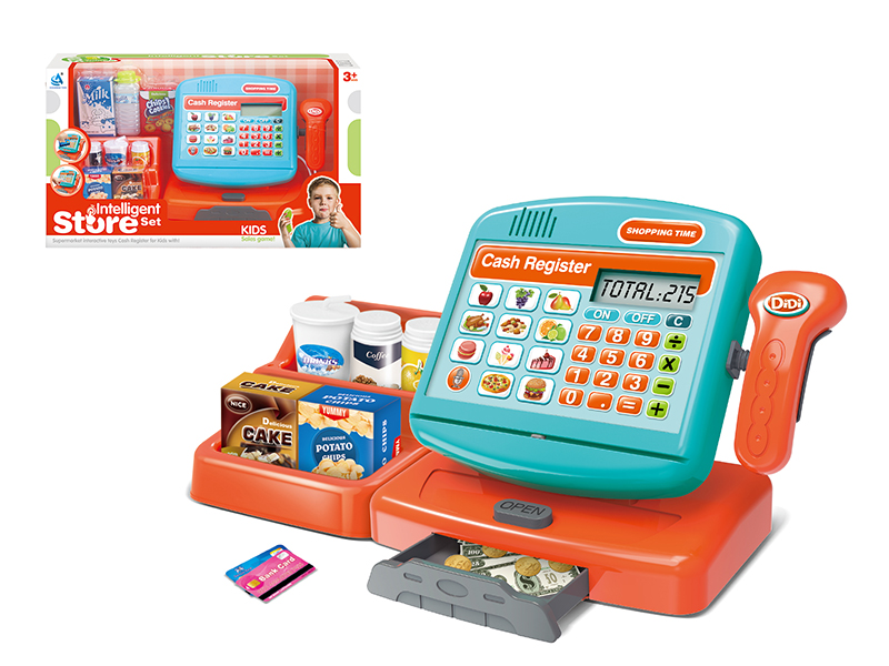 Cash Register +Supermarket Shelves