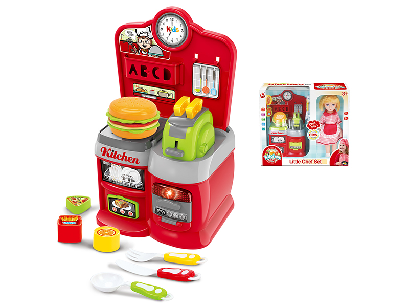 Fast Food Shop Kitchen Play Set + Doll
