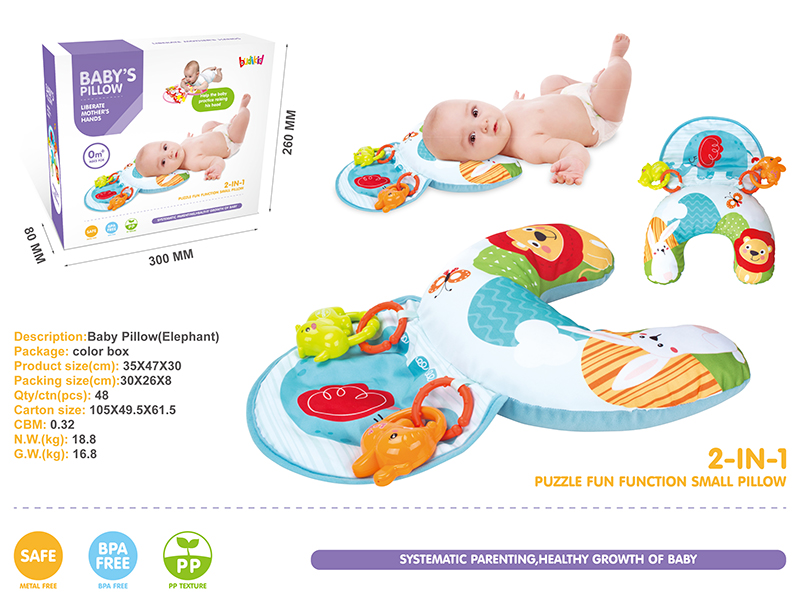 Baby Elephant Pillow (Including 2 Bells)