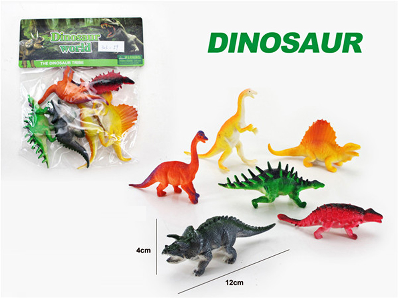 6PCS 5.5 Inch Solid Dinosaurs