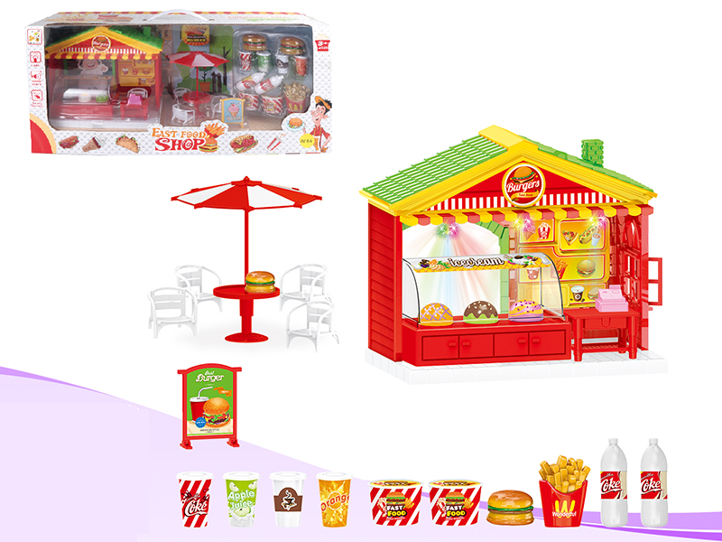 Fast Food Shop With Light And Music
