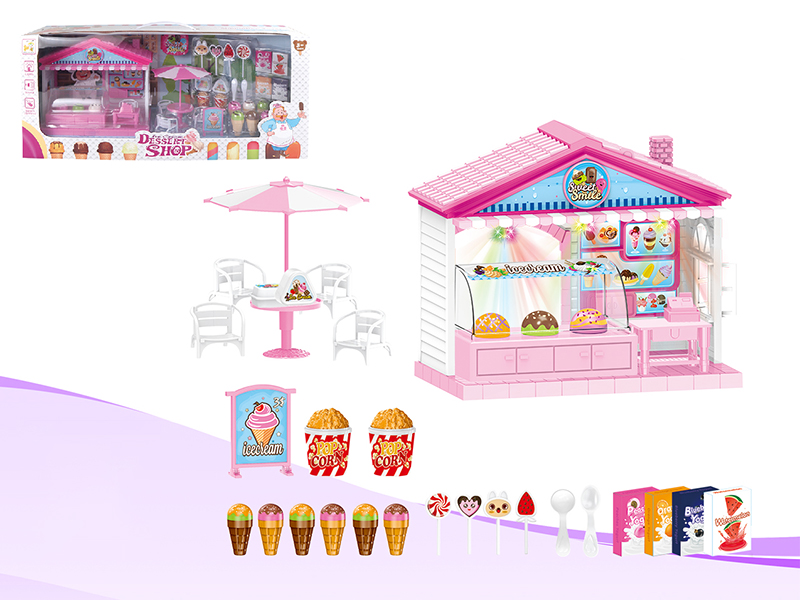 Ice Cream Dessert Shop With Light And Music