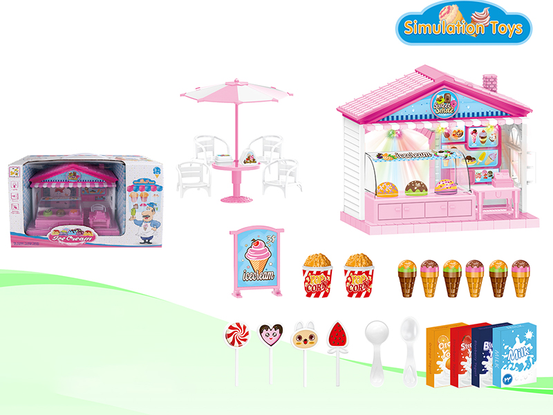 Ice Cream Dessert Shop With Lights And Music