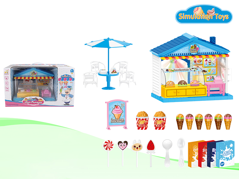 Ice Cream Dessert Shop With Lights And Music