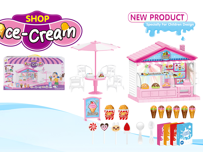 Ice Cream Dessert Shop With Lights And Music