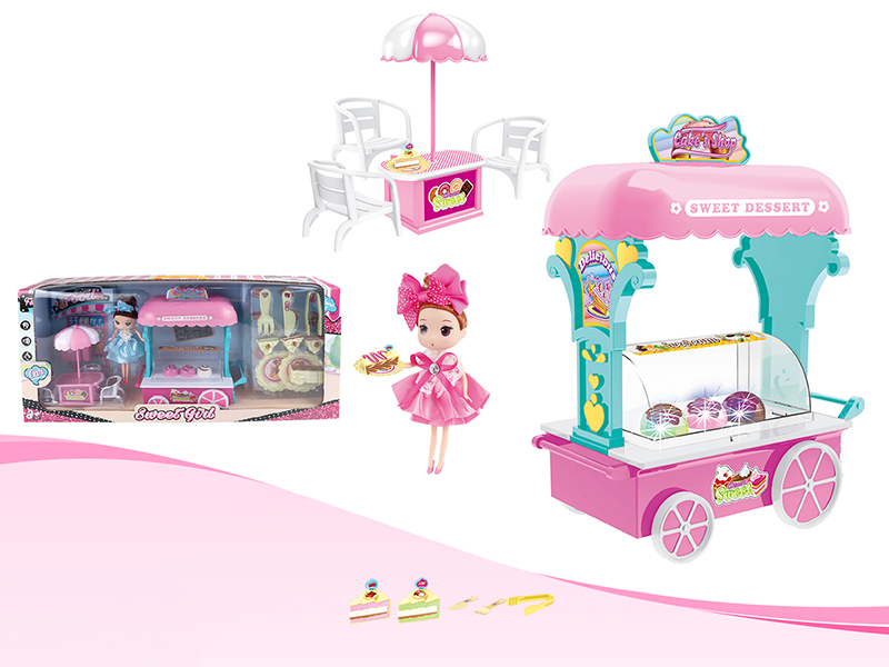 Cake Cart With Lights And Music + Doll
