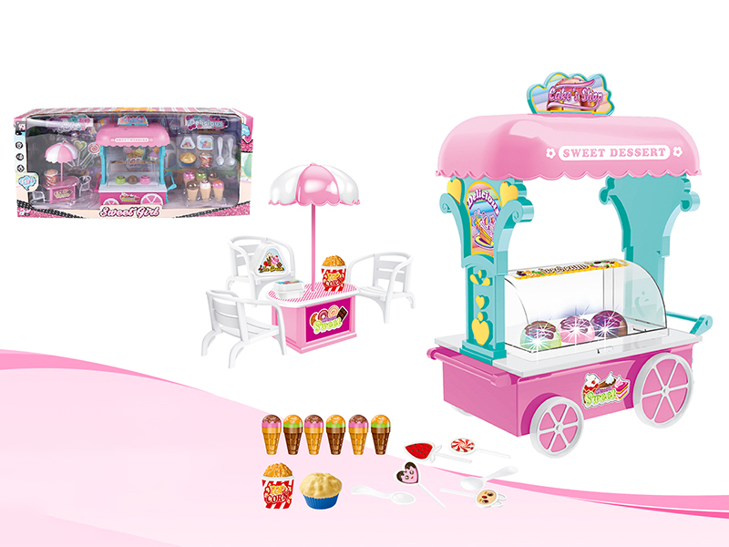 Sweet Dessert Cart With Lights And Music + Doll