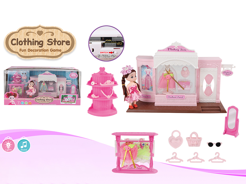 Clothing Store Fun Decoration Game(With Doll,Lights And Music)