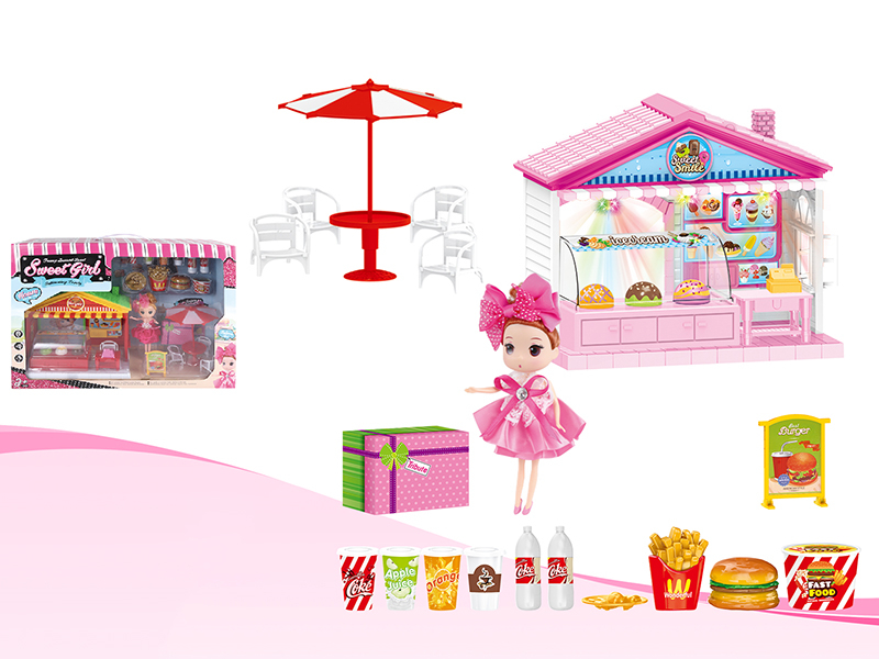 Hamburg Shop With Lights And Music + Doll
