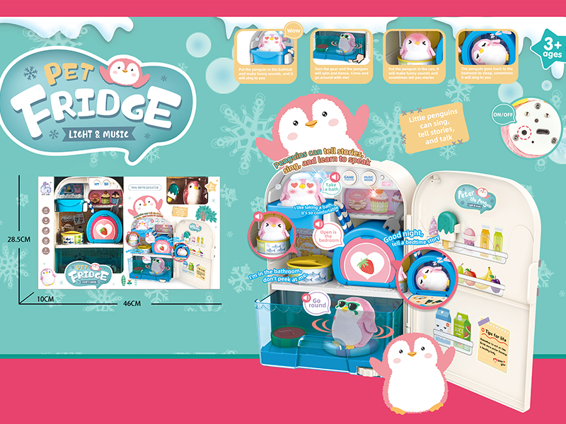 Pet Penguin Refrigerator With Lights And Music