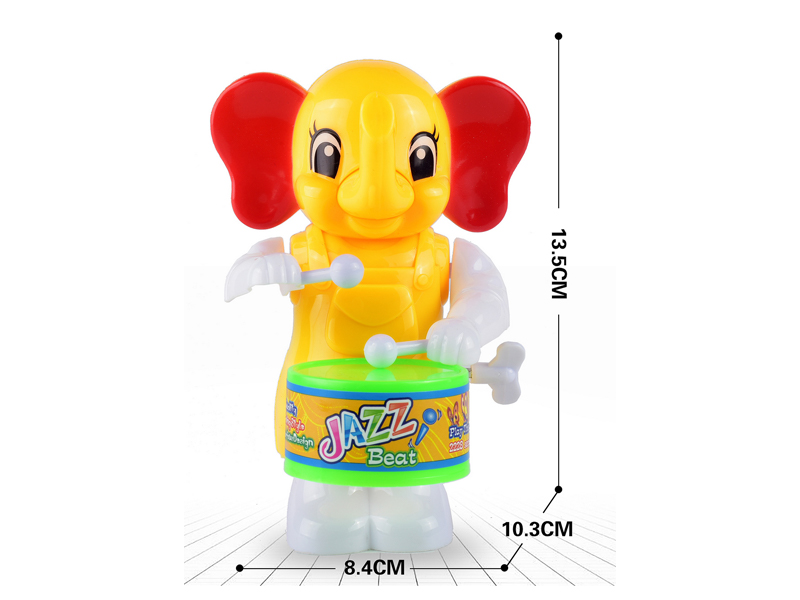 Wind Up Swinging Elephant Playing Drums