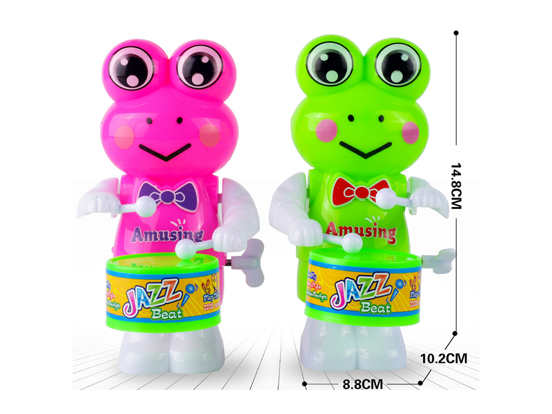 Wind Up Frog Swinging And Beating Drums