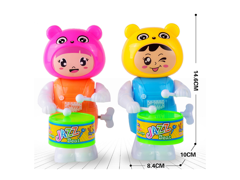 Wind Up Bear Swinging And Beating Drums