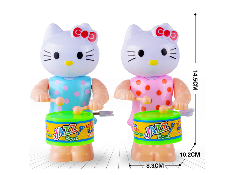 Wind Up Kt Cat Swinging And Beating Drums