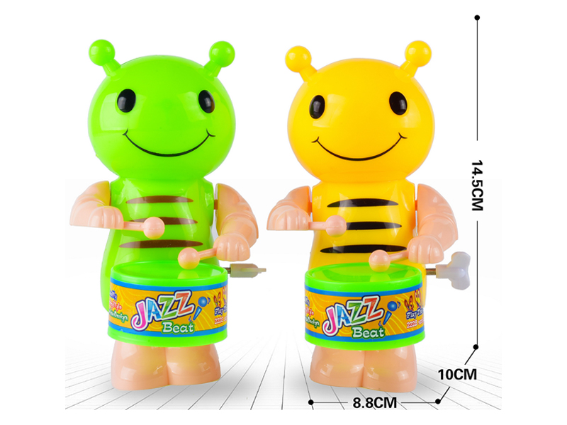 Wind Up Cartoon Bee Swinging And Beating Drums