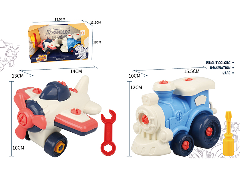 DIY Assembly Airplane + Locomotive