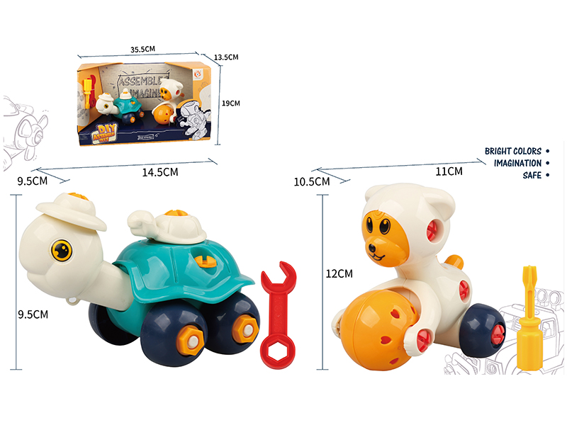 DIY Assembly Cartoon Turtle + Bear