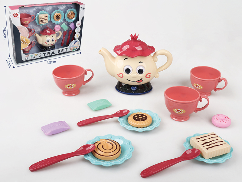 Tea Set (Light And Music) 16PCS(Pink)