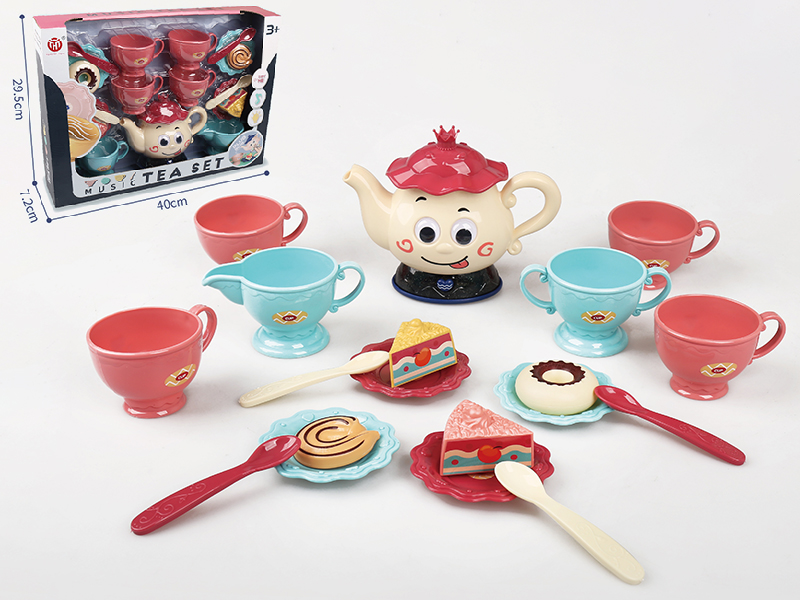 Tea Set (Light And Music) 19PCS(Pink)