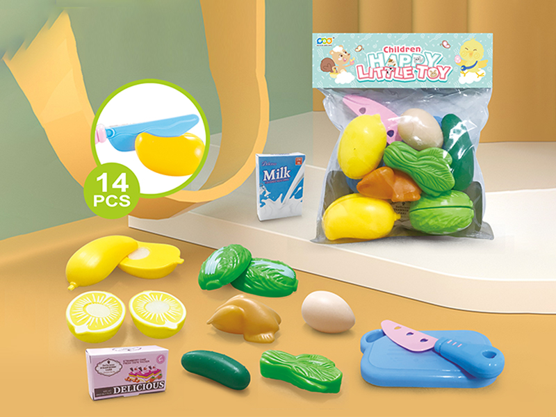 14Pcs Cutable Fruit Tableware Toys