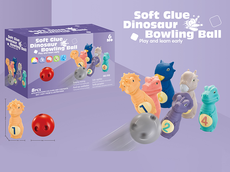 Soft Plastic Dinosaur Bowling Ball 8pcs