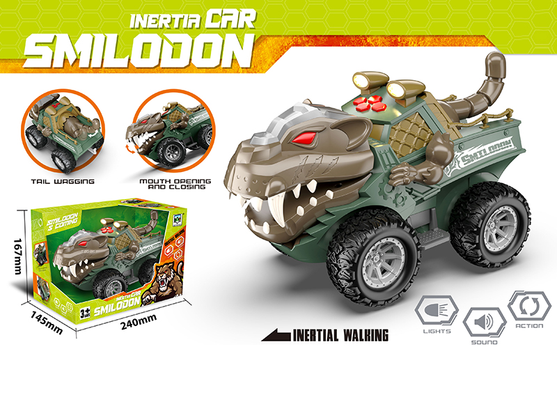 Friction Mechanical Saber-Toothed Tiger Car(With Lights,Music And Action)