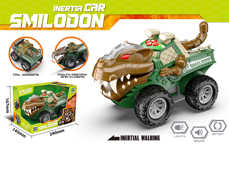 Friction Mechanical Saber-Toothed Tiger Car(With Lights,Music And Action)