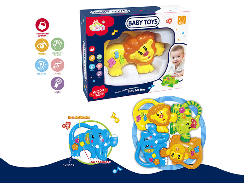 Lion Baby Rattle With Sound And Light