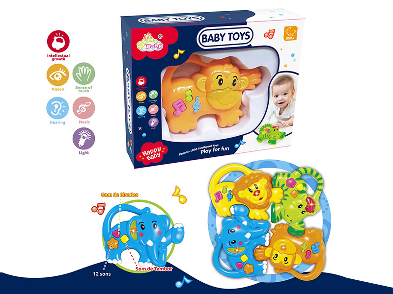 Monkey Baby Rattle With Sound And Light