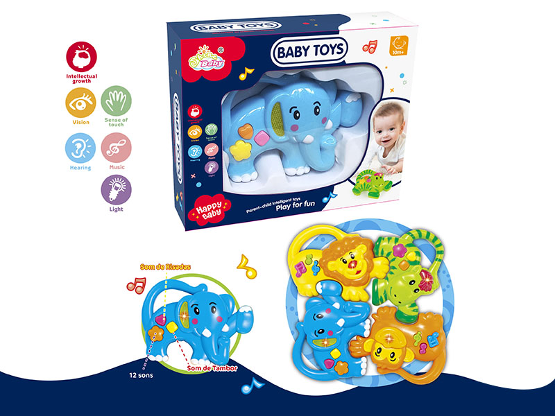 Elephant Baby Rattle With Sound And Light