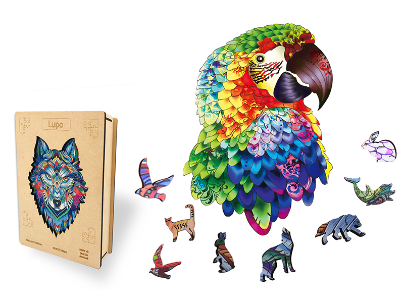 173PCS Special Shaped Wooden Puzzle Irregular Three-Dimensional Animal Puzzle