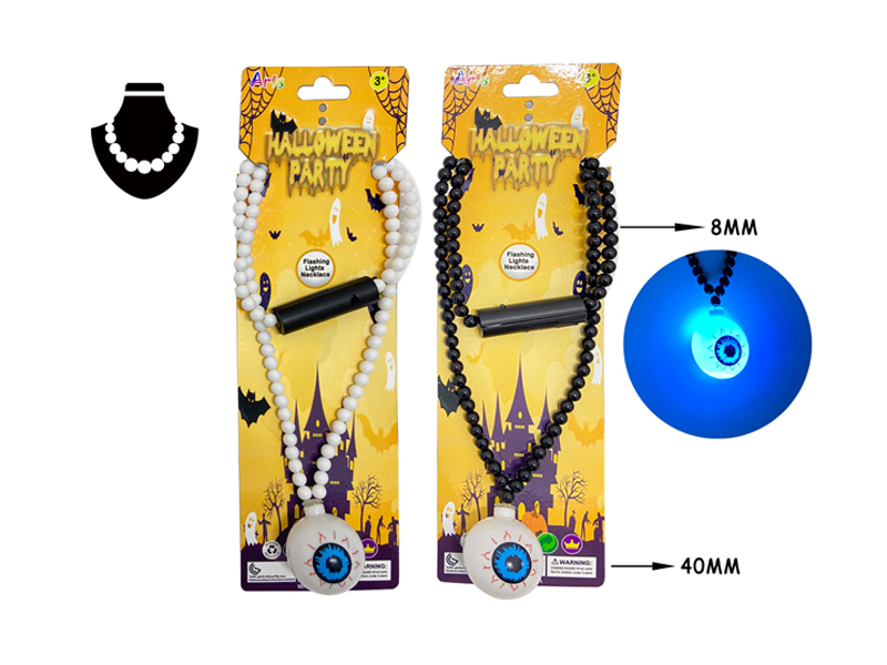 Led Colorful Halloween Flash Necklace Beaded Necklace (Eyeball)