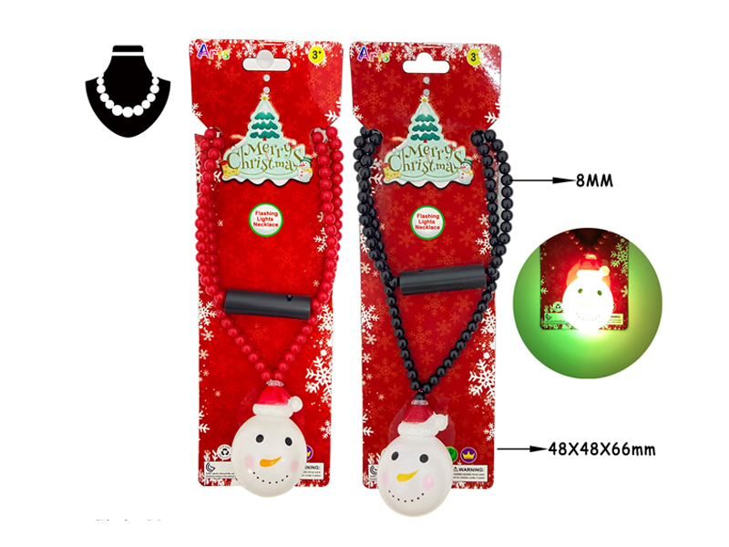 Led Colorful Halloween Flash Necklace Beaded Necklace (Snowman)
